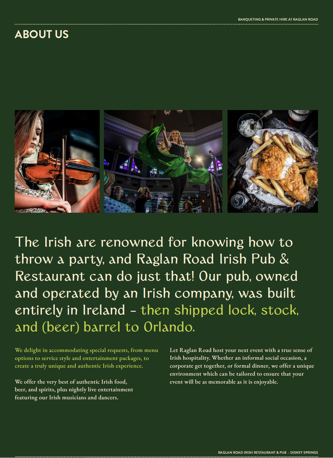 About Raglan Road — Irish Pub & Restaurant
